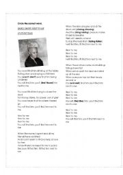 English Worksheet: FUTURE with a Sing alone