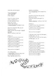 English Worksheet: PAST SIMPLE with sing alone