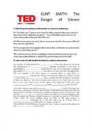 English Worksheet: TED Talk: The danger of silence