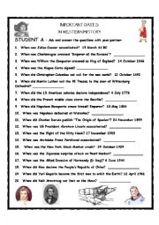 English Worksheet: Western History Dates Gap Activity