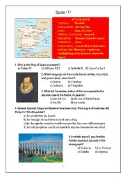 English Worksheet: Spain Quiz 1