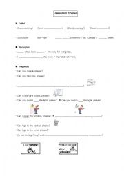 English Worksheet: Classroom English