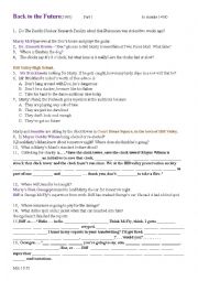 English Worksheet: Back to the Future: Question sheet - part 1