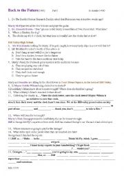 English Worksheet: Back to the Future: Question sheet - part 1