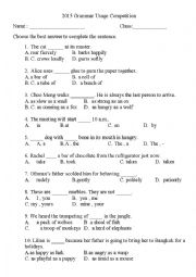 English Worksheet: Grammar 