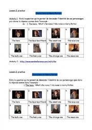 English Worksheet: characters in Harry Potter