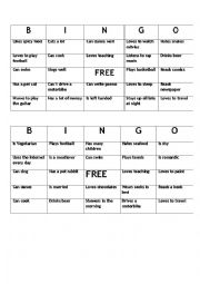 English Worksheet: Human Bingo (getting to know each other)