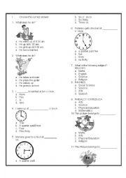 English Worksheet: Daily Routines test 