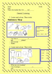 English Worksheet: General listening