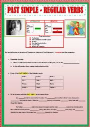 English Worksheet: PAST SIMPLE - REGUAR VERBS