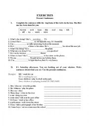 English Worksheet: Present Continuous