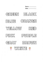 English Worksheet: colour  page