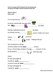 English Worksheet: Song Activity: Elton John-Skyline Pigeon