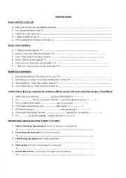 English Worksheet: Reported Speech and Conditionals