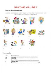 English Worksheet: What are you like? Adjectives of personality