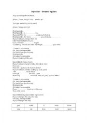 English Worksheet: Fill in the blanks with the verbs - Songs