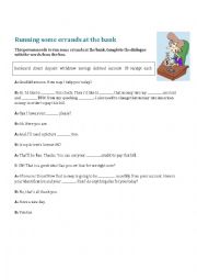 English Worksheet: At the Bank