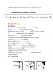 English Worksheet: Song Girl from Ipanema