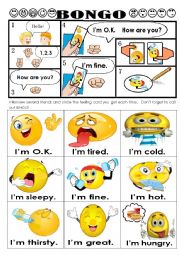 English Worksheet: Feelings Bongo