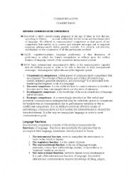 English Worksheet: communicative competence