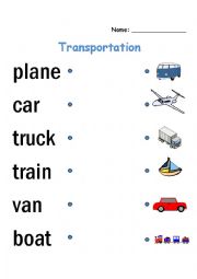 English Worksheet: Transportation 