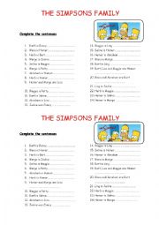 English Worksheet: The Simpsons� family tree - exercice 3/3