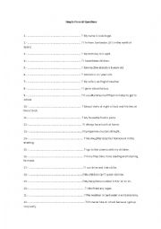 English Worksheet: Simple Present Questions