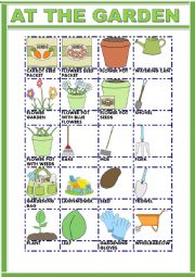 English Worksheet: AT THE GARDEN