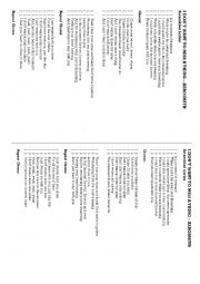 English Worksheet: I dont want to miss a thing - Aerosmith (Scrambled Lyrics)