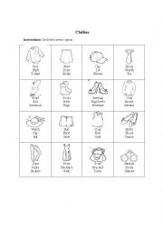 English Worksheet: Clothes matching worksheet