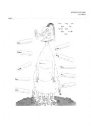 English Worksheet: Monster - body parts