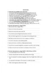 English Worksheet: inversion exercises