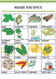 English Worksheet: HERBS AND SPICE