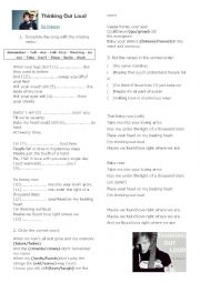 English Worksheet: Song Thinking Out loud