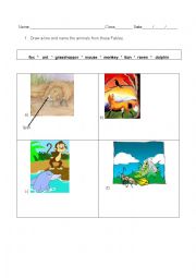 English Worksheet: Animals from Fables