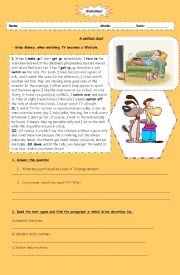 English Worksheet: A perfect day 