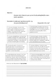 English Worksheet: Questioning - Discover the character 