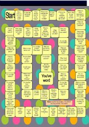 English Worksheet: Speaking Double-sided Board Game!