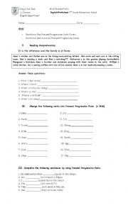 English Worksheet: Present Progressive worksheet