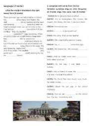 English Worksheet: holidays and travelling