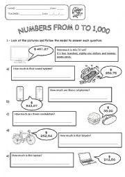 English Worksheet: How much is / are ...?