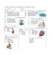 English Worksheet: Test simple present X simple past