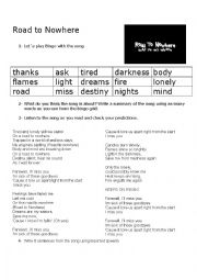 English Worksheet: Road to Nowhere