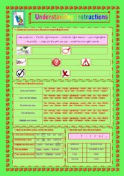 English Worksheet: Understanding Instructions