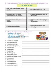 English Worksheet: Personal Pronouns Subject part 2