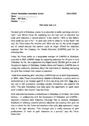 English Worksheet: Full-term test n 1 for the 4th level