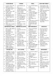 English Worksheet: Biomes Guessing Game