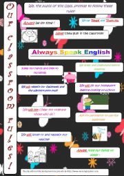English Worksheet: classroom rules Poster