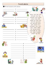 English Worksheet: Personality adjectives