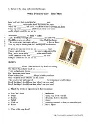English Worksheet: When I Was Your Man - a song by Bruno MArs
